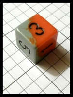 Dice : Dice - 6D - Chessex Half and Half Grey and Orange with Black Numerals - Gen Con Aug 2012